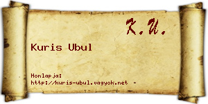 Kuris Ubul névjegykártya